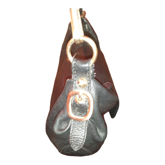 Michael Kors Black Buckle Hobo Convertible Shoulder Bag w Gold Hardware - Picture 7 of 11